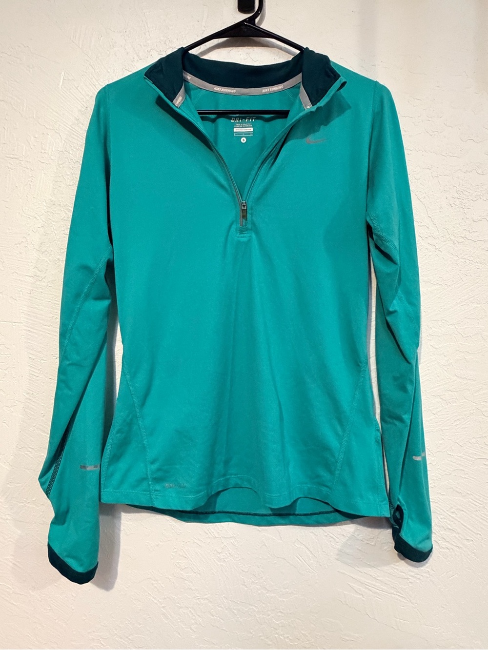 Nike Teal Half-Zip Long Sleeve Performance Top